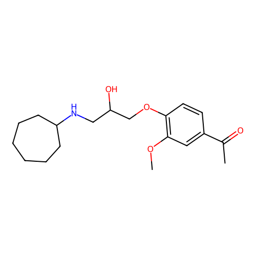1-(4-(3-(Cycloheptylamino)-2-hydroxypropoxy)-3-methoxyphenyl)ethanone structure