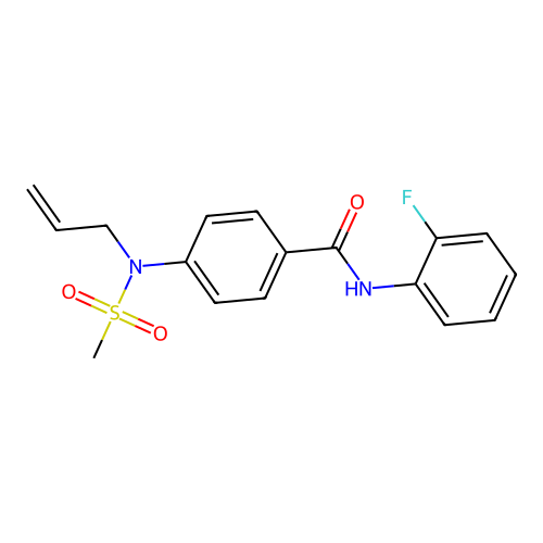 N-(2-fluorophenyl)-4-[methylsulfonyl(prop-2-enyl)amino]benzamide structure