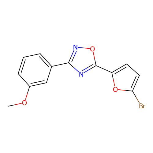5-(5-Bromofuran-2-yl)-3-(3-methoxyphenyl)-1,2,4-oxadiazole structure