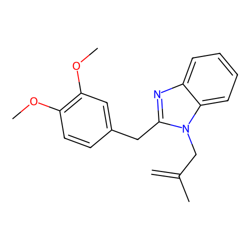 2-[(3,4-Dimethoxyphenyl)methyl]-1-(2-methylprop-2-enyl)benzimidazole structure