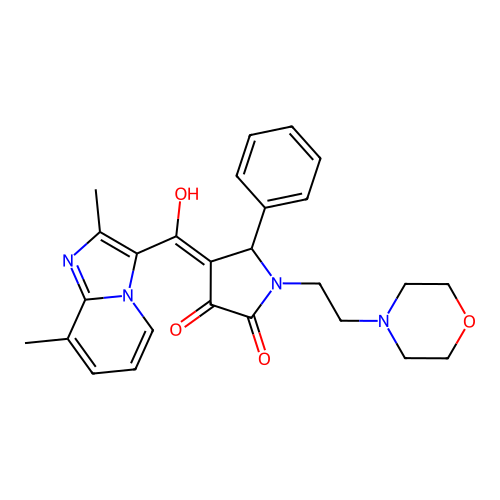 4-{2,8-dimethylimidazo[1,2-a]pyridine-3-carbonyl}-3-hydroxy-1-[2-(morpholin-4-yl)ethyl]-5-phenyl-2,5-dihydro-1H-pyrrol-2-one structure