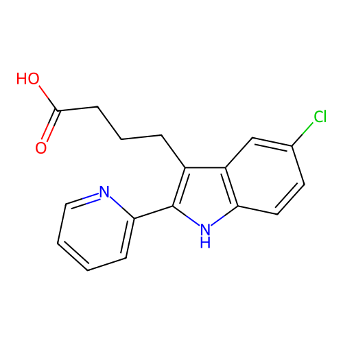 4-(5-Chloro-2-(2-pyridyl)indol-3-yl)butanoic acid structure