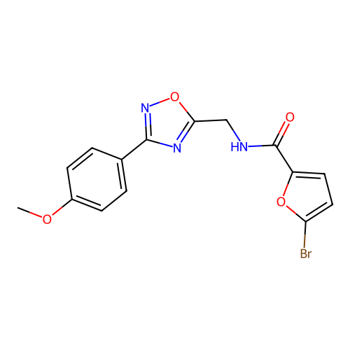 5-bromo-N-[[3-(4-methoxyphenyl)-1,2,4-oxadiazol-5-yl]methyl]furan-2-carboxamide structure