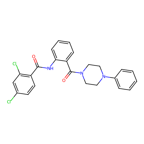 2,4-dichloro-N-[2-(4-phenylpiperazine-1-carbonyl)phenyl]benzamide structure