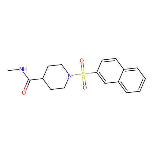 N-methyl-1-naphthalen-2-ylsulfonylpiperidine-4-carboxamide structure