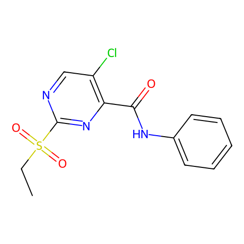5-chloro-2-ethylsulfonyl-N-phenylpyrimidine-4-carboxamide structure