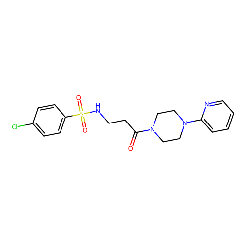 4-Chloro-N-[3-oxo-3-(4-pyridin-2-yl-piperazin-1-yl)-propyl]-benzenesulfonamide structure