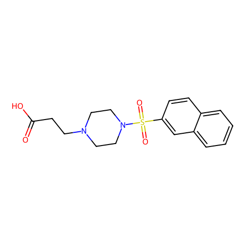 3-[4-(Naphthalene-2-sulfonyl)-piperazin-1-yl]-propionic acid structure