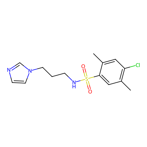4-chloro-N-(3-imidazol-1-ylpropyl)-2,5-dimethylbenzenesulfonamide structure