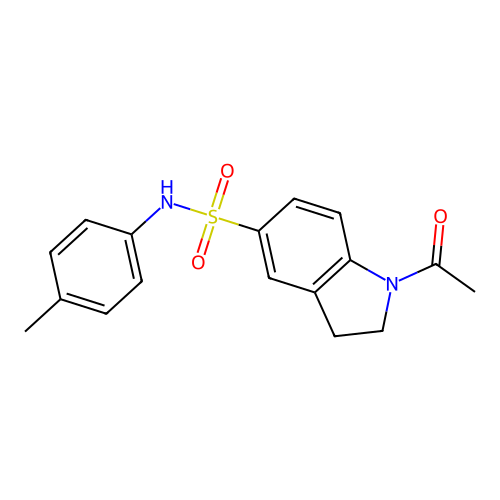 1-acetyl-N-(4-methylphenyl)-2,3-dihydroindole-5-sulfonamide structure
