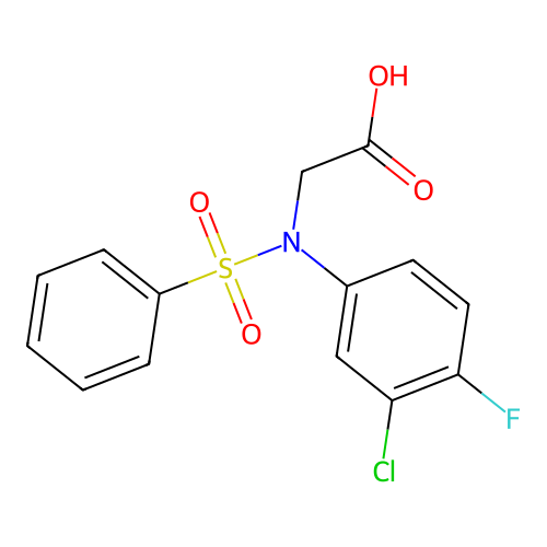 N-(3-chloro-4-fluorophenyl)-N-(phenylsulfonyl)glycine structure