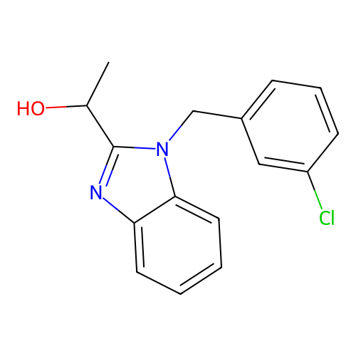 1-{1-[(3-chlorophenyl)methyl]-1H-1,3-benzodiazol-2-yl}ethan-1-ol structure