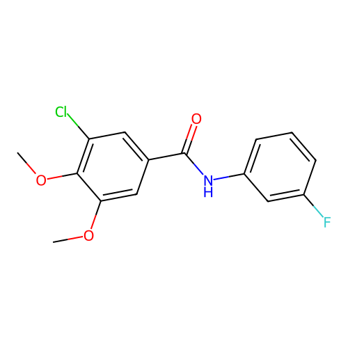 3-chloro-N-(3-fluorophenyl)-4,5-dimethoxybenzamide structure