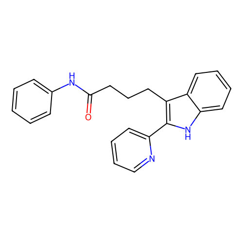 N-phenyl-4-[2-(pyridin-2-yl)-1H-indol-3-yl]butanamide structure