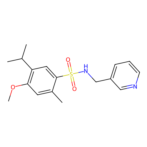 {[4-Methoxy-2-methyl-5-(methylethyl)phenyl]sulfonyl}(3-pyridylmethyl)amine structure