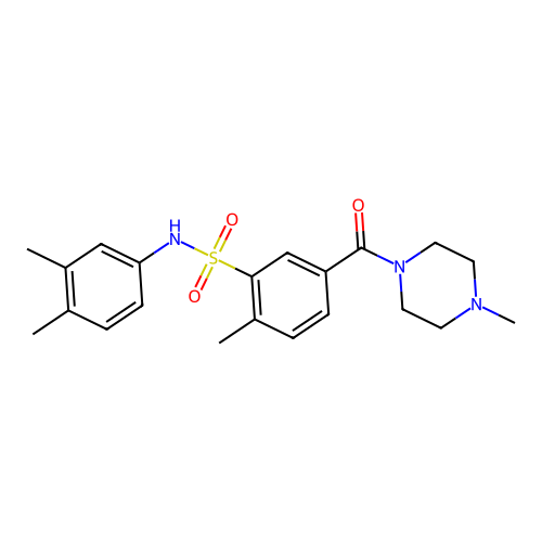 N-(3,4-dimethylphenyl)-2-methyl-5-(4-methylpiperazine-1-carbonyl)benzenesulfonamide structure