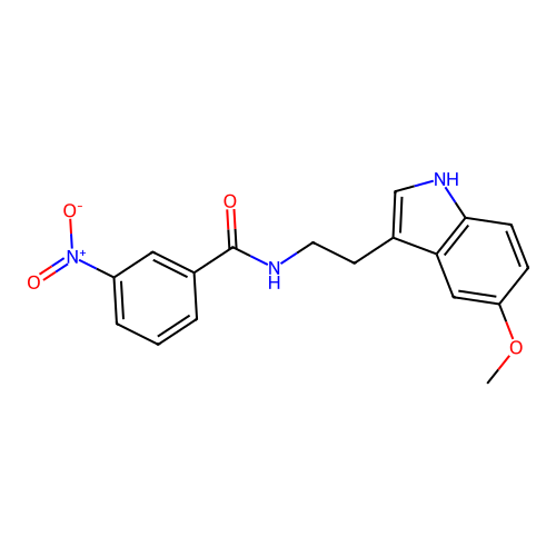 N-[2-(5-methoxy-1H-indol-3-yl)ethyl]-3-nitrobenzamide structure