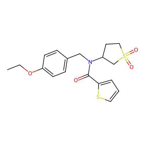 N-(1,1-dioxidotetrahydrothiophen-3-yl)-N-(4-ethoxybenzyl)thiophene-2-carboxamide structure