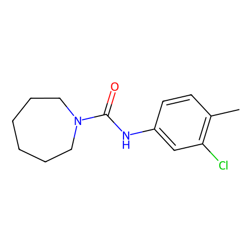 N-(3-Chloro-4-methylphenyl)-1-azepanecarboxamide structure