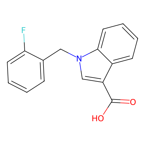 1-(2-fluorobenzyl)-1H-indole-3-carboxylic acid structure
