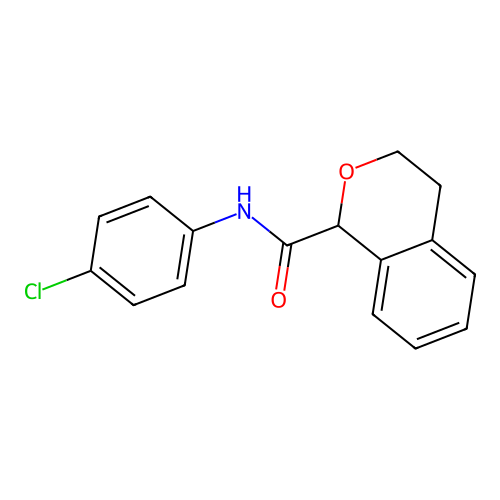 N-(4-chlorophenyl)-3,4-dihydro-1H-isochromene-1-carboxamide structure