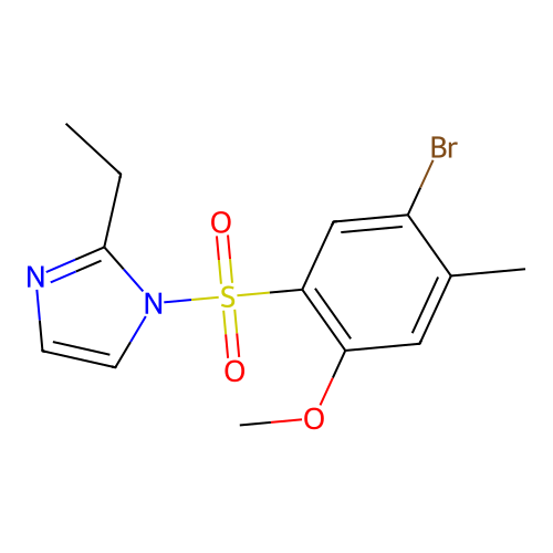 1-[(5-bromo-2-methoxy-4-methylphenyl)sulfonyl]-2-ethyl-1H-imidazole structure