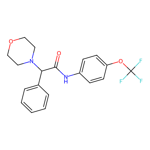 2-morpholin-4-yl-2-phenyl-N-[4-(trifluoromethoxy)phenyl]acetamide structure