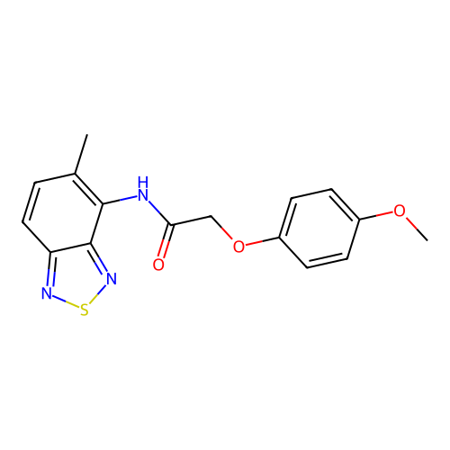 2-(4-methoxyphenoxy)-N-(5-methyl-2,1,3-benzothiadiazol-4-yl)acetamide structure