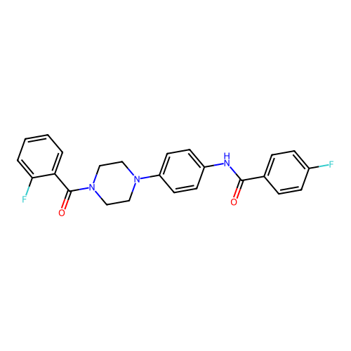 4-fluoro-N-[4-[4-(2-fluorobenzoyl)piperazin-1-yl]phenyl]benzamide structure