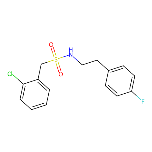 1-(2-chlorophenyl)-N-[2-(4-fluorophenyl)ethyl]methanesulfonamide structure