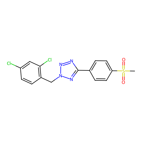 2-[(2,4-Dichlorophenyl)methyl]-5-(4-methylsulfonylphenyl)tetrazole structure