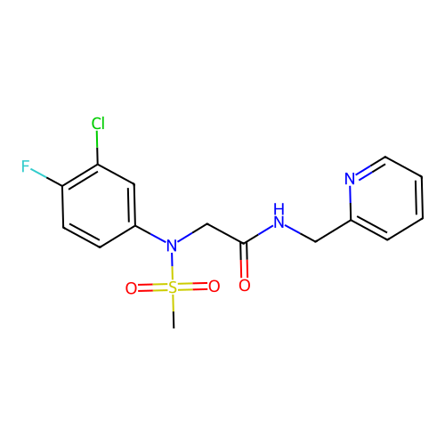 2-(3-chloro-4-fluoro-N-methylsulfonylanilino)-N-(pyridin-2-ylmethyl)acetamide structure