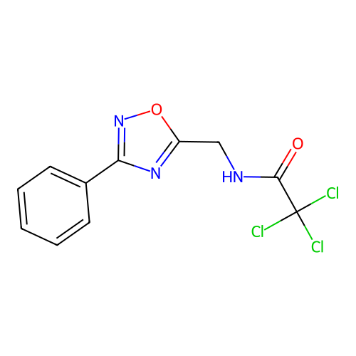 2,2,2-trichloro-N-[(3-phenyl-1,2,4-oxadiazol-5-yl)methyl]acetamide structure