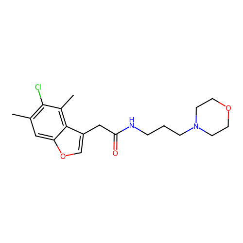 2-(5-chloro-4,6-dimethyl-1-benzofuran-3-yl)-N-(3-morpholin-4-ylpropyl)acetamide structure