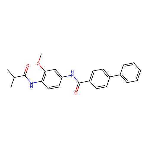 N-[3-methoxy-4-(2-methylpropanoylamino)phenyl]-4-phenylbenzamide structure
