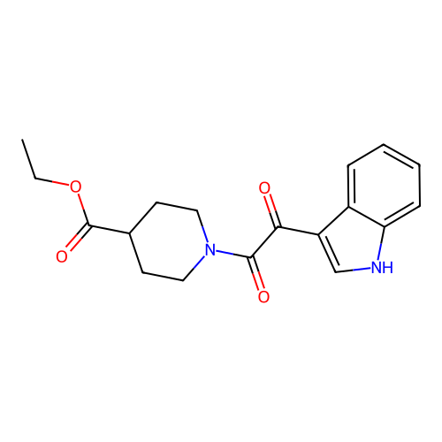 ethyl 1-[2-(1H-indol-3-yl)-2-oxoacetyl]piperidine-4-carboxylate structure