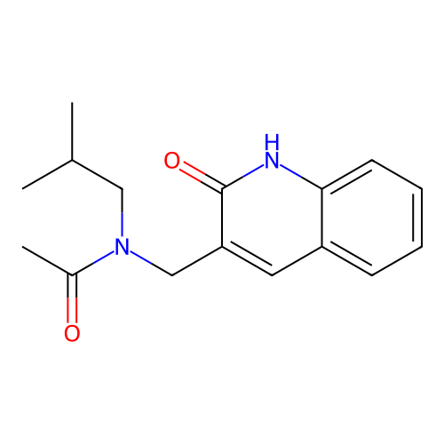 N-(2-methylpropyl)-N-[(2-oxo-1H-quinolin-3-yl)methyl]acetamide structure