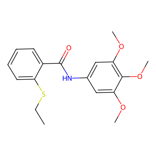 2-ethylsulfanyl-N-(3,4,5-trimethoxyphenyl)benzamide structure