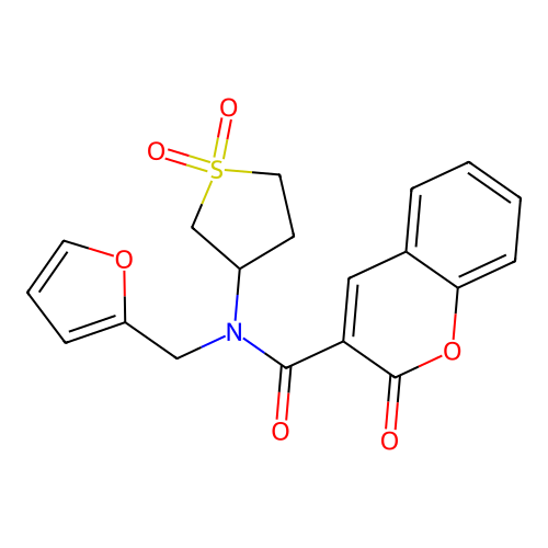 N-(1,1-dioxidotetrahydrothiophen-3-yl)-N-(furan-2-ylmethyl)-2-oxo-2H-chromene-3-carboxamide structure