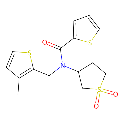 N-(1,1-dioxothiolan-3-yl)-N-[(3-methylthiophen-2-yl)methyl]thiophene-2-carboxamide structure