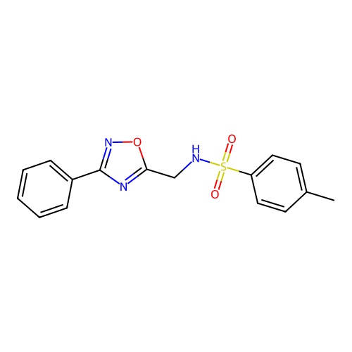 4-methyl-N-[(3-phenyl-1,2,4-oxadiazol-5-yl)methyl]benzenesulfonamide structure