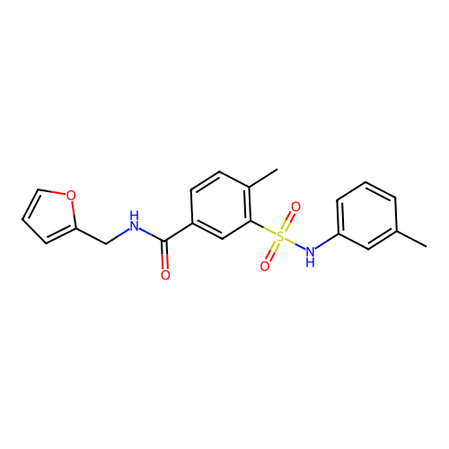 N-(furan-2-ylmethyl)-4-methyl-3-[(3-methylphenyl)sulfamoyl]benzamide structure