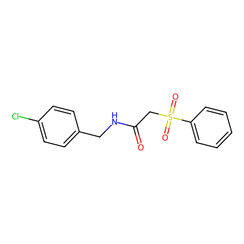 2-(benzenesulfonyl)-N-[(4-chlorophenyl)methyl]acetamide structure