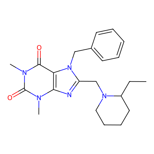 7-Benzyl-8-[(2-ethylpiperidin-1-yl)methyl]-1,3-dimethylpurine-2,6-dione structure