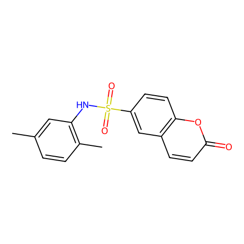 N-(2,5-dimethylphenyl)-2-oxo-2H-chromene-6-sulfonamide structure