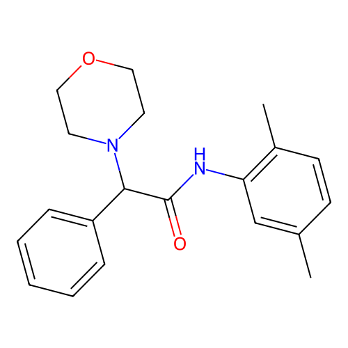 N-(2,5-dimethylphenyl)-2-morpholin-4-yl-2-phenylacetamide structure