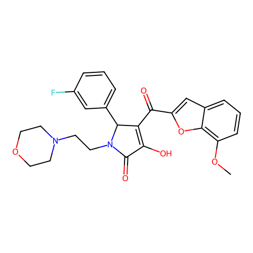 5-(3-fluorophenyl)-3-hydroxy-4-[(7-methoxybenzo[d]furan-2-yl)carbonyl]-1-(2-mo rpholin-4-ylethyl)-3-pyrrolin-2-one structure