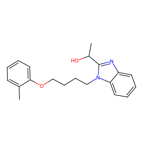1-[1-[4-(2-Methylphenoxy)butyl]benzimidazol-2-yl]ethanol structure