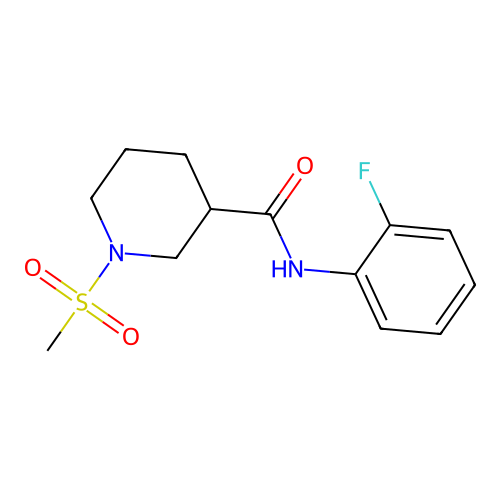 N-(2-fluorophenyl)-1-methylsulfonylpiperidine-3-carboxamide structure