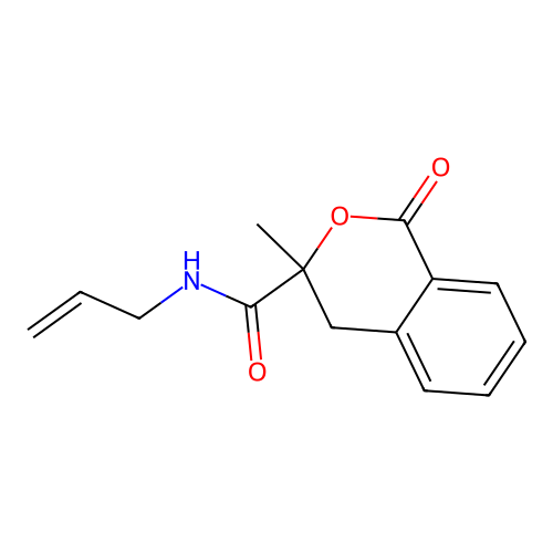 3-methyl-1-oxo-N-prop-2-enyl-4H-isochromene-3-carboxamide structure